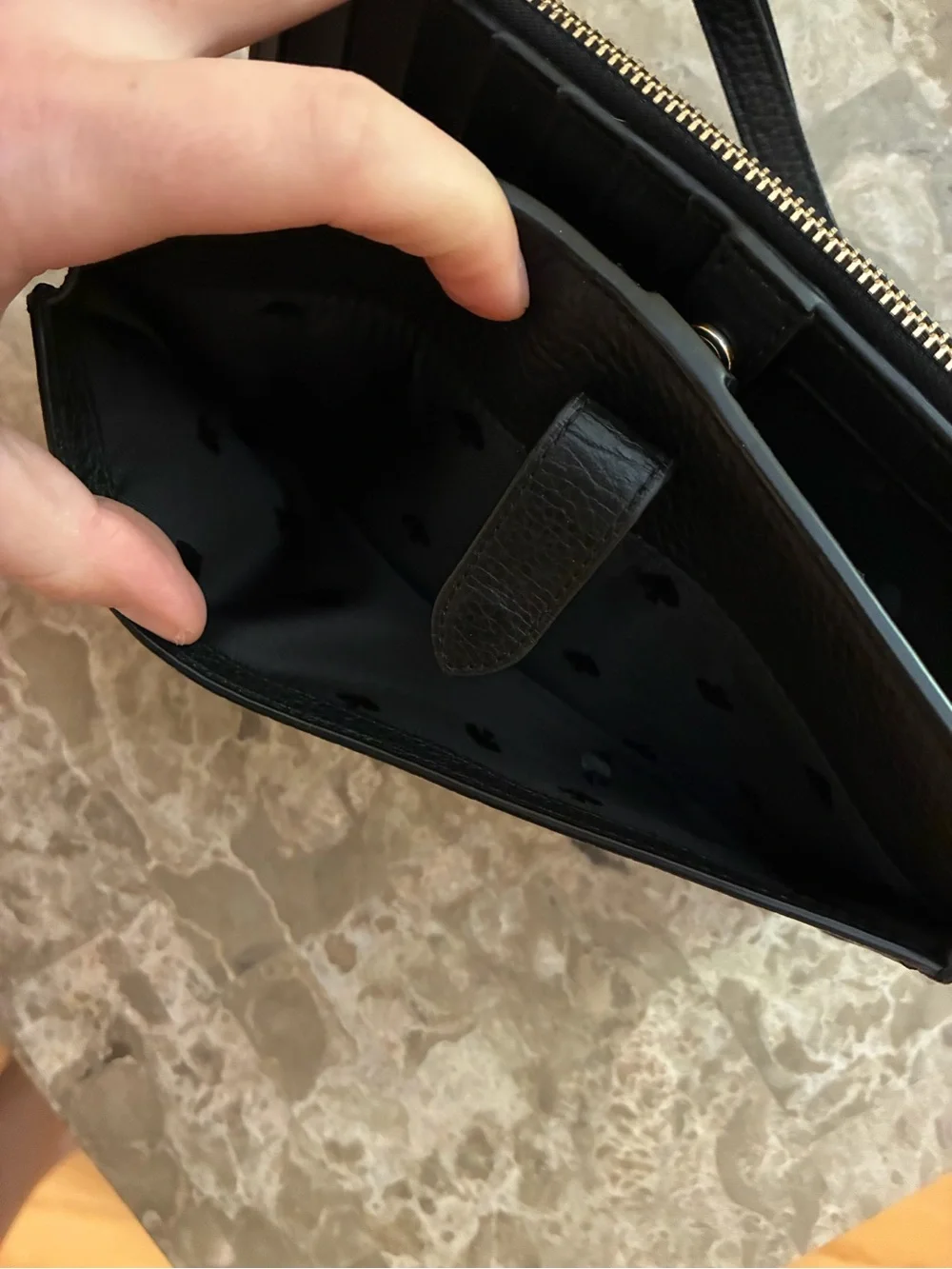 Kate Spade Black Leather Wristlet Wallet